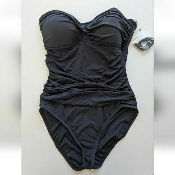 Bleu Rod Beattie Other - Bleu Rod Beattie Bandeau One Piece Swimsuit, Black, Women's 10